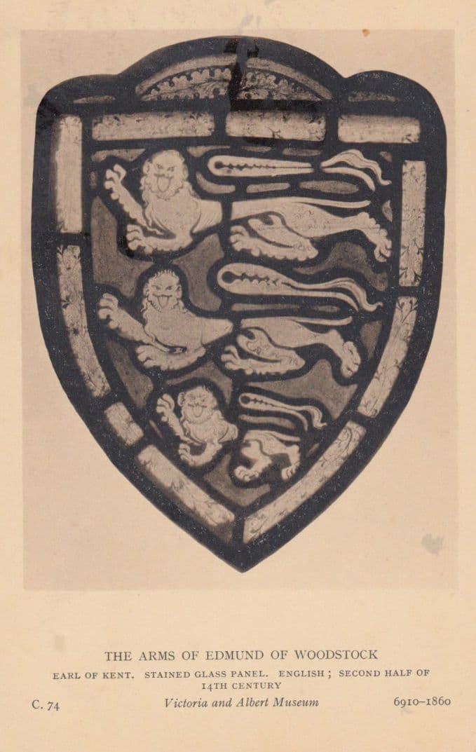 Edmund Of Woodstock Earl Of Kent Arms British Museum Antique Postcard