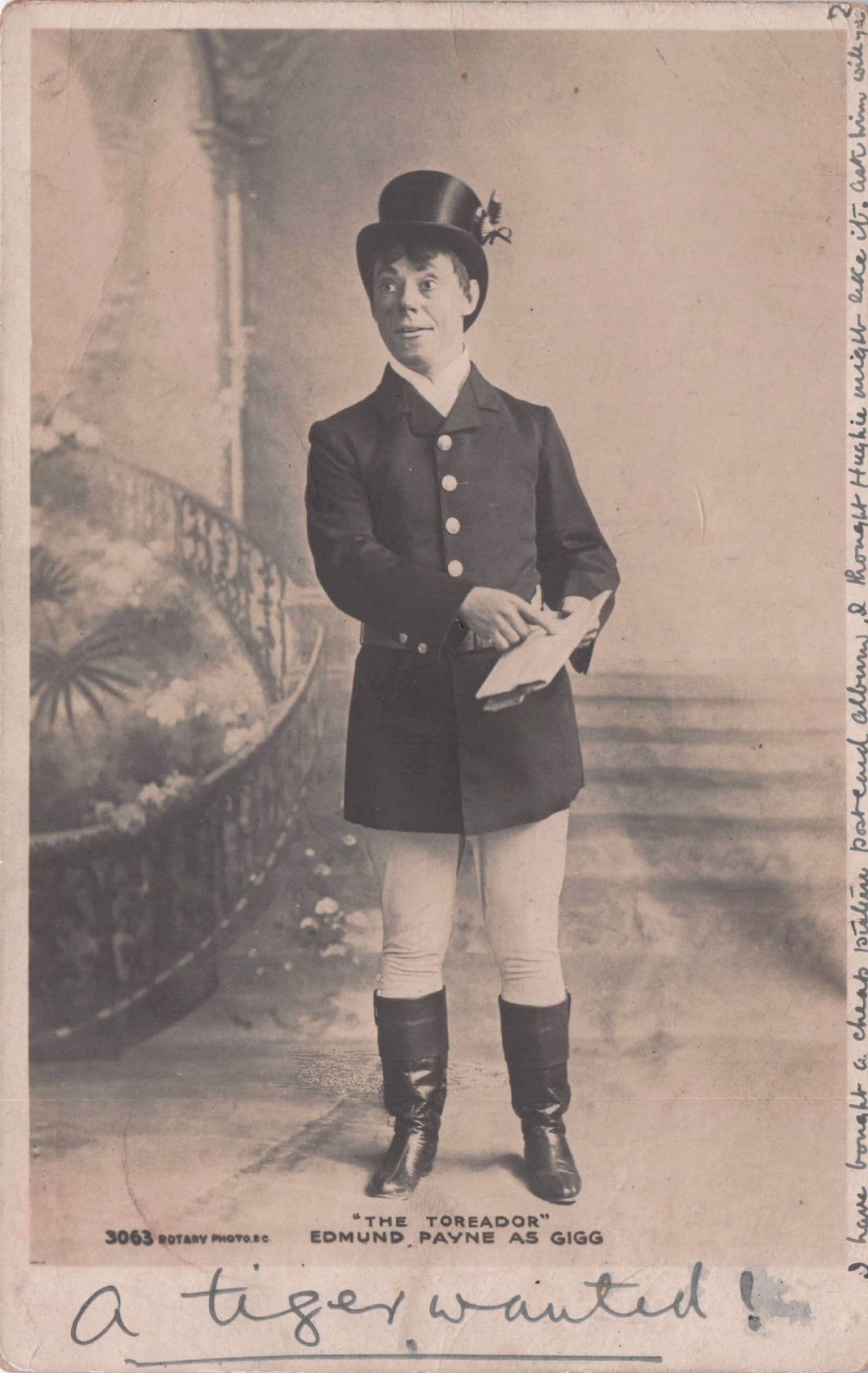 Edmund Payne as Gigg The Toreador Antique Theatre Postcard