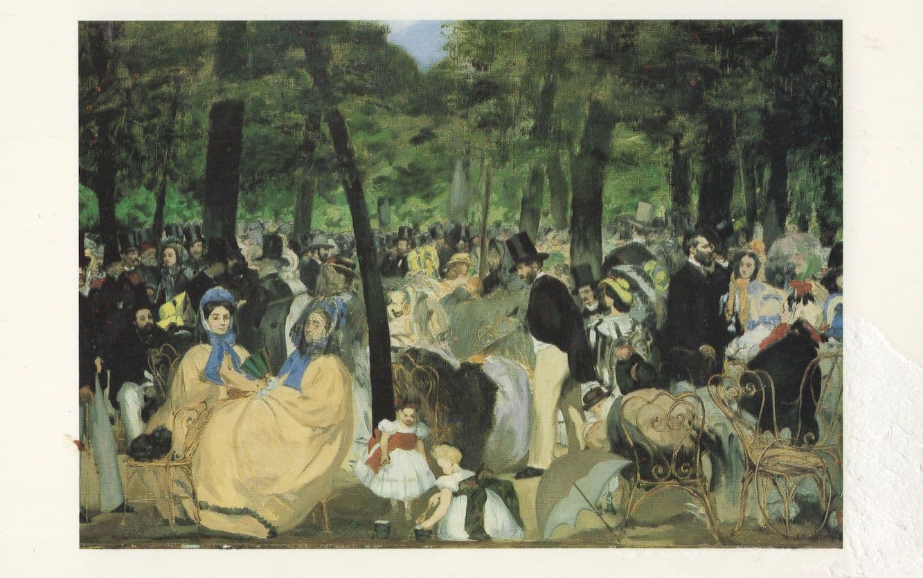 Edouard Manet Music In The Tulleries Gardens Painting Postcard
