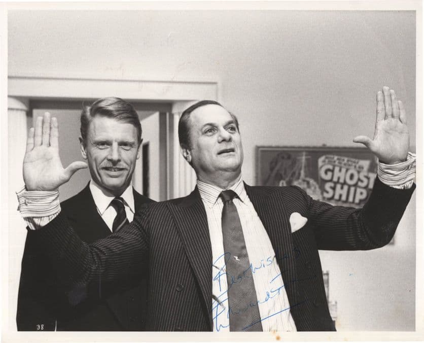 Edward Fox  Arrives Film Conference Tony Curtis Large Hand Signed Photo