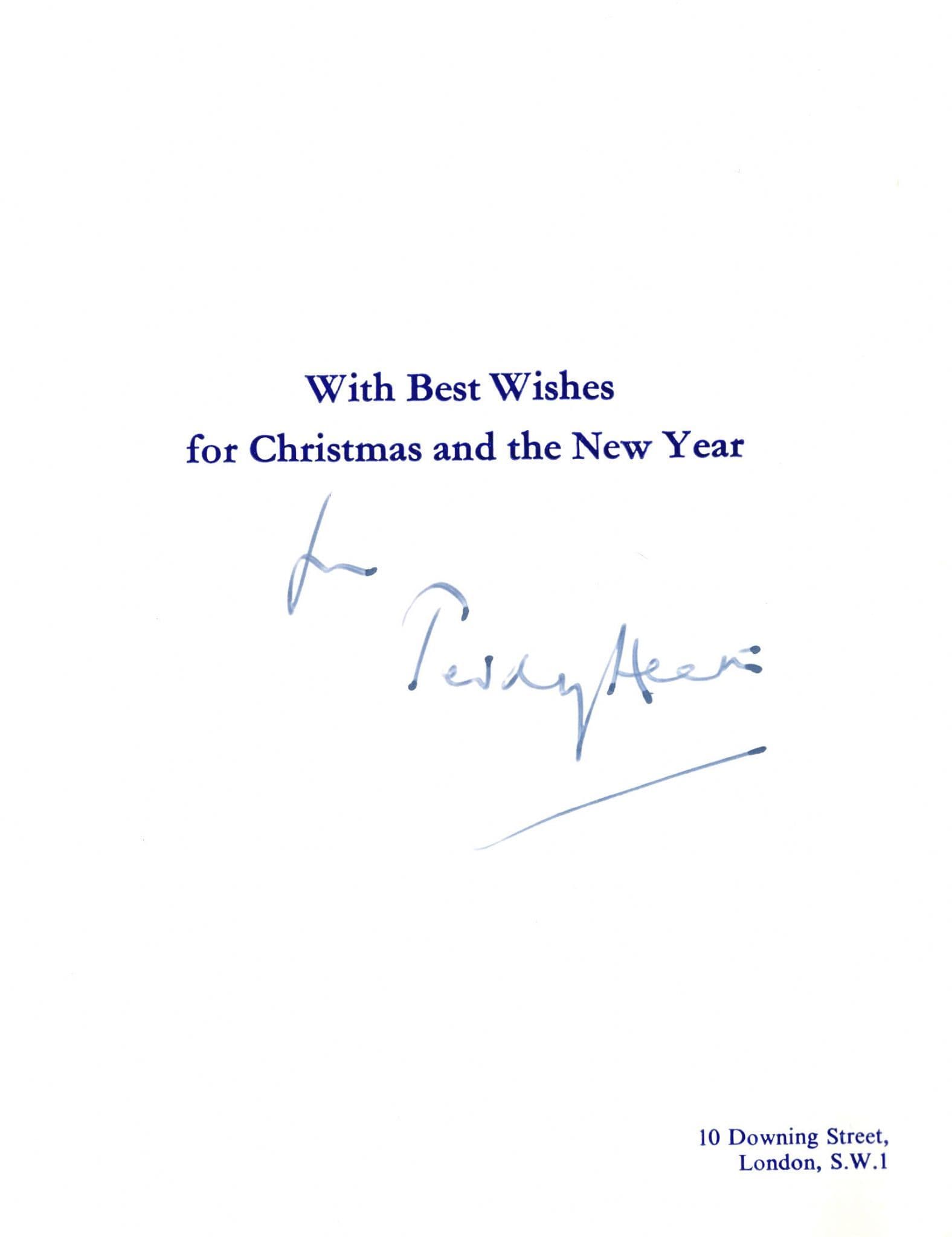 Edward Heath Prime Minister Private Boat 1971 Hand Signed Christmas Card