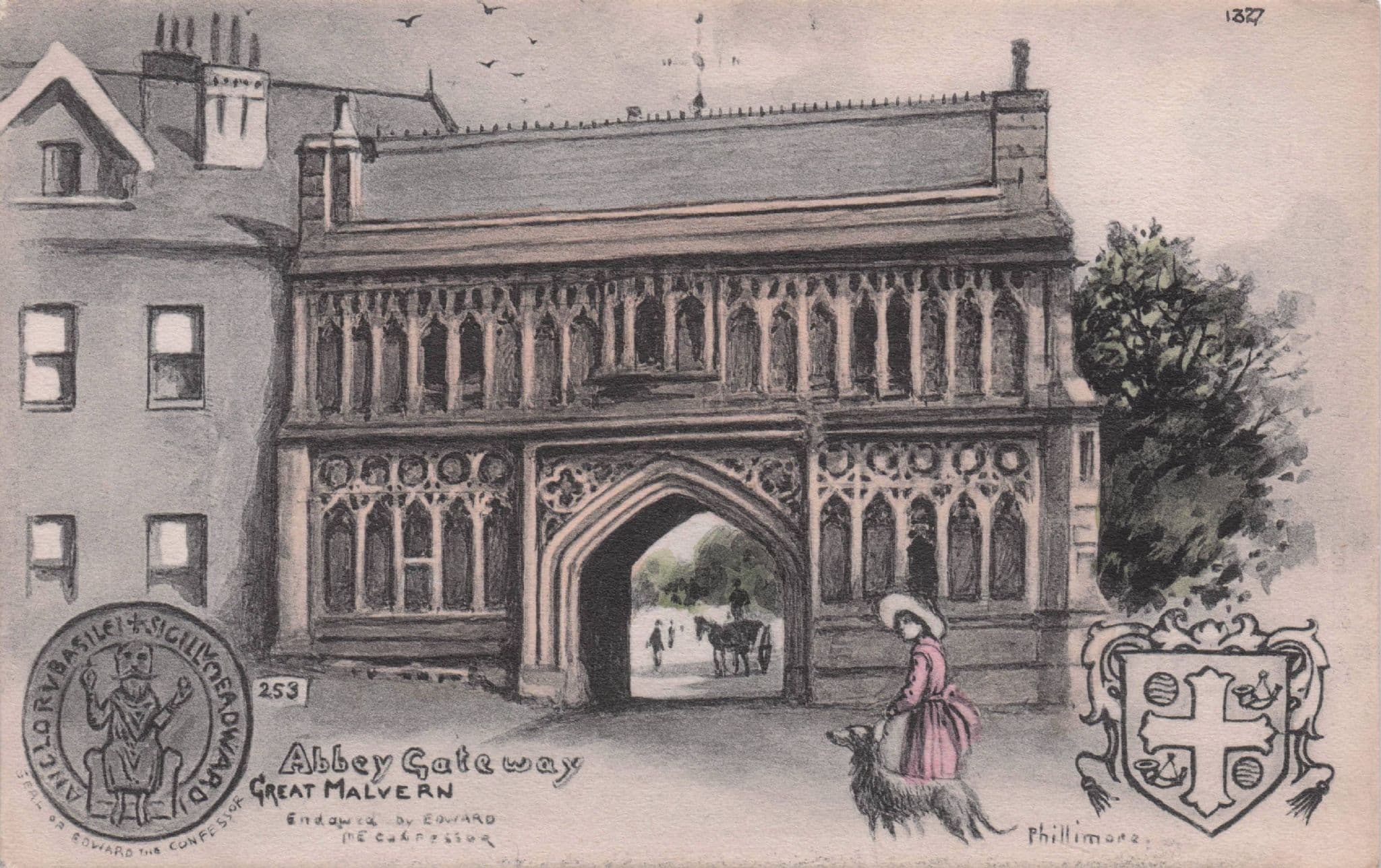 Edward The Confessor Coin Abbey Gateway Great Malvern Phillimore Postcard