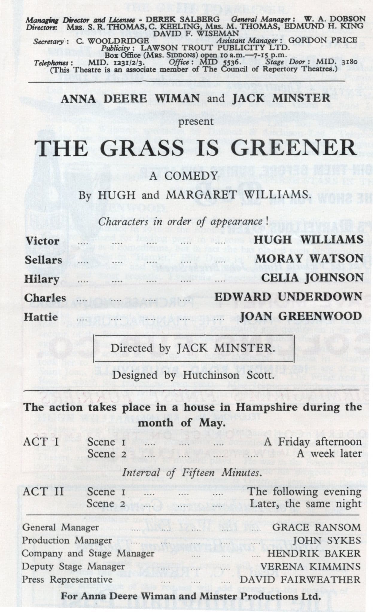 Edward Underwood of James Bond Film Thunderball Digby Old Theatre Programme