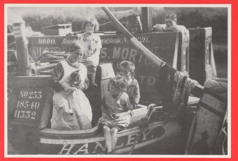 Edwardian Family on Vulcan Birmingham Canal Ship Postcard