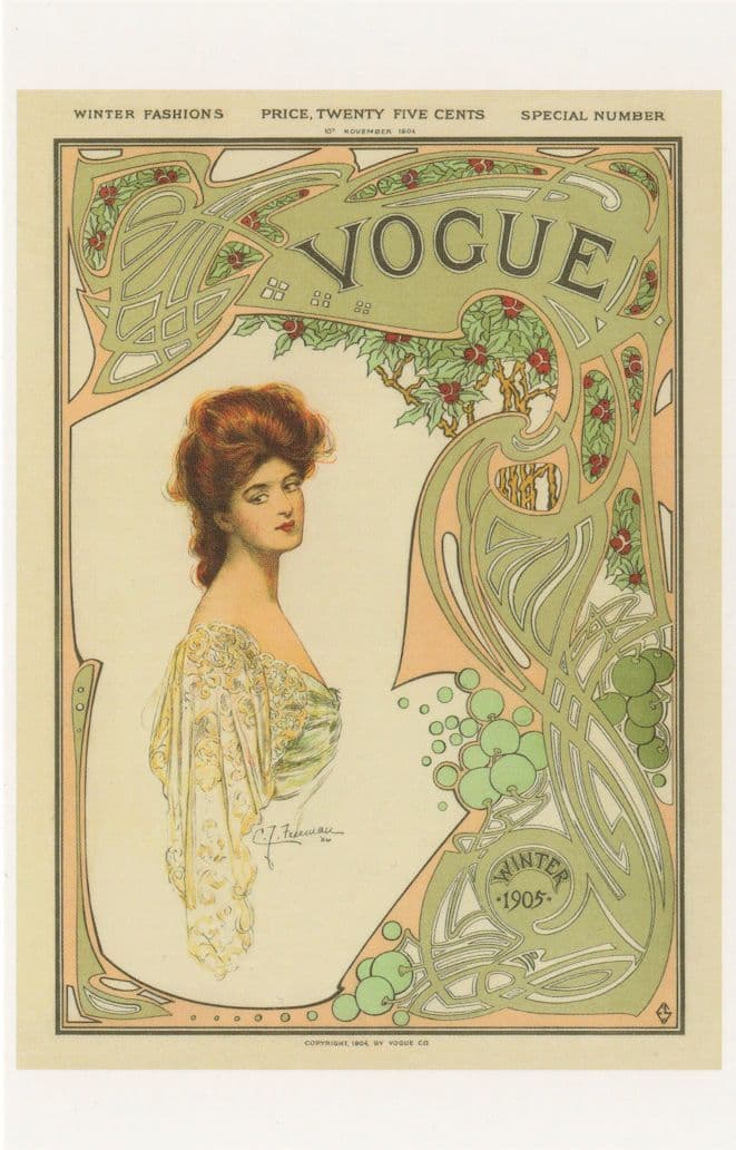Edwardian Winter Fashions Dress 1904 Magzine Postcard