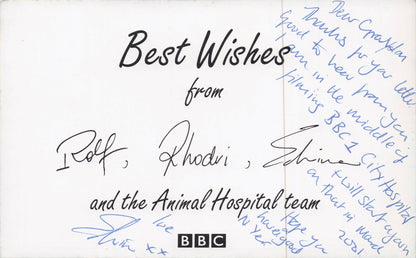 Edwina Silver with Rolf Harris BBC Animal Hospital Hand Signed Photo