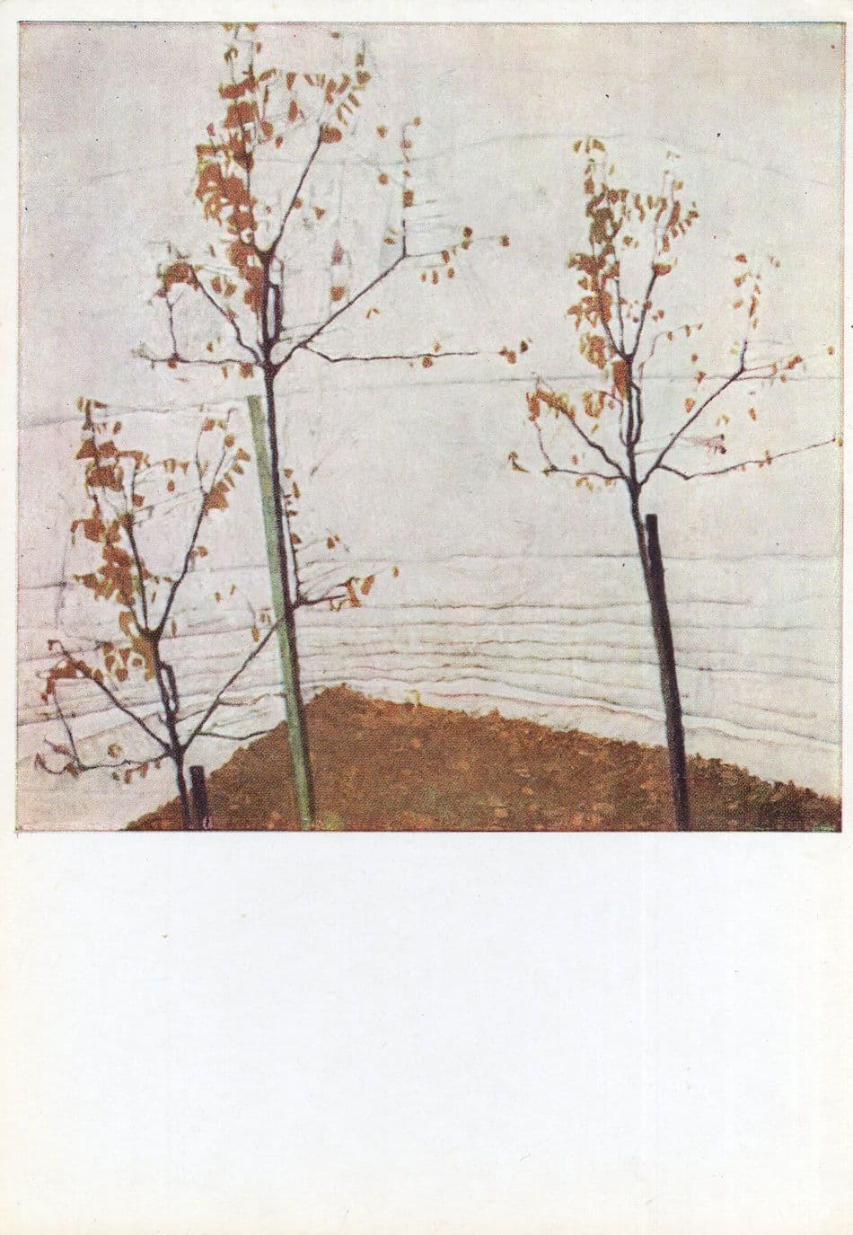 Egon Schiele Three Trees Austrian Art Painting Postcard