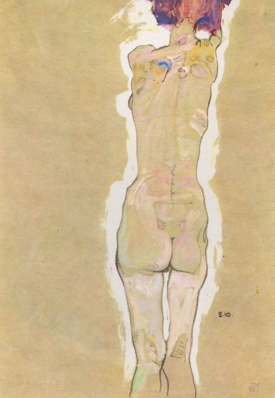 Egon Schiele Weiblicher Ruckenakt Austrian Art Painting Postcard