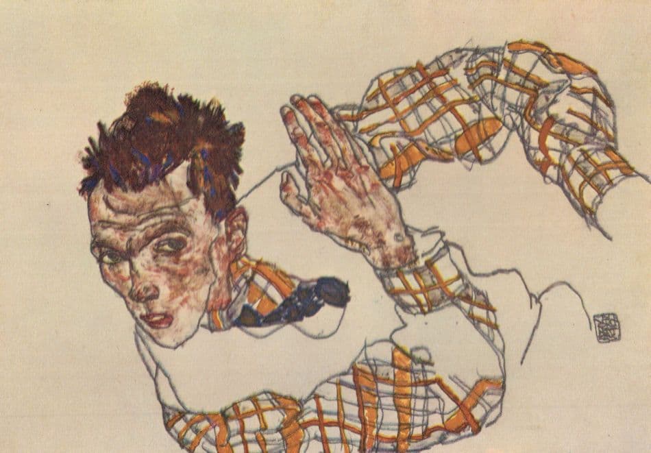 Egon Schiele WW1 Selbstbildnis Austrian Art Painting Postcard