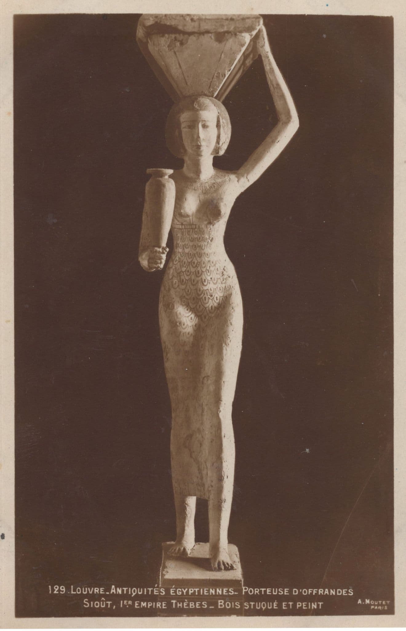 Egyptian Antique Thebes Statue Siout 1st Empire Old Postcard