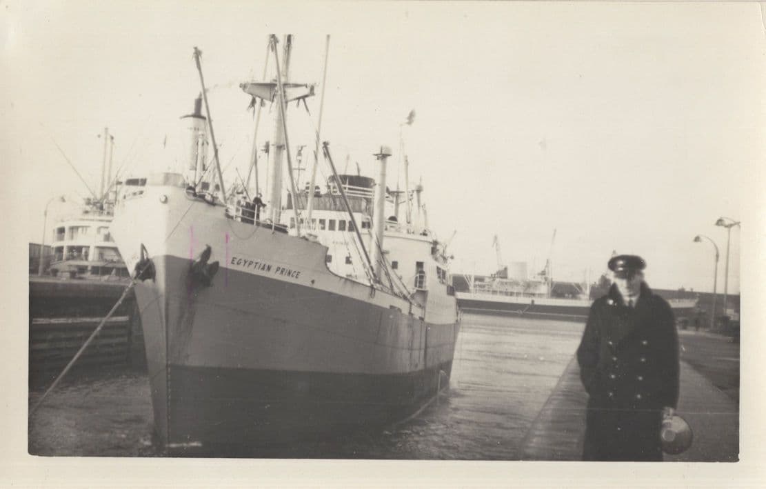 Egyptian Prince Ship Built 1950s & Perhaps Captain Rare Photo