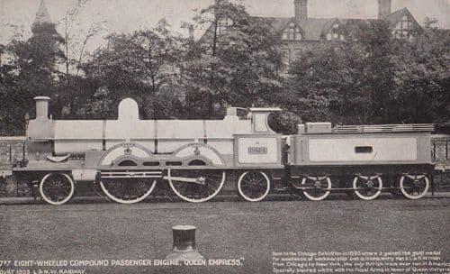 Eight Wheeled Compound Queen Express Train Old Postcard