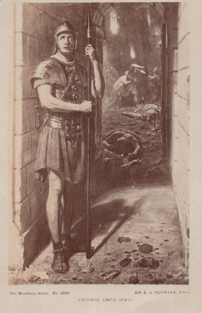 EJ Poynter Faithful Unto Death Real Photo Painting Postcard