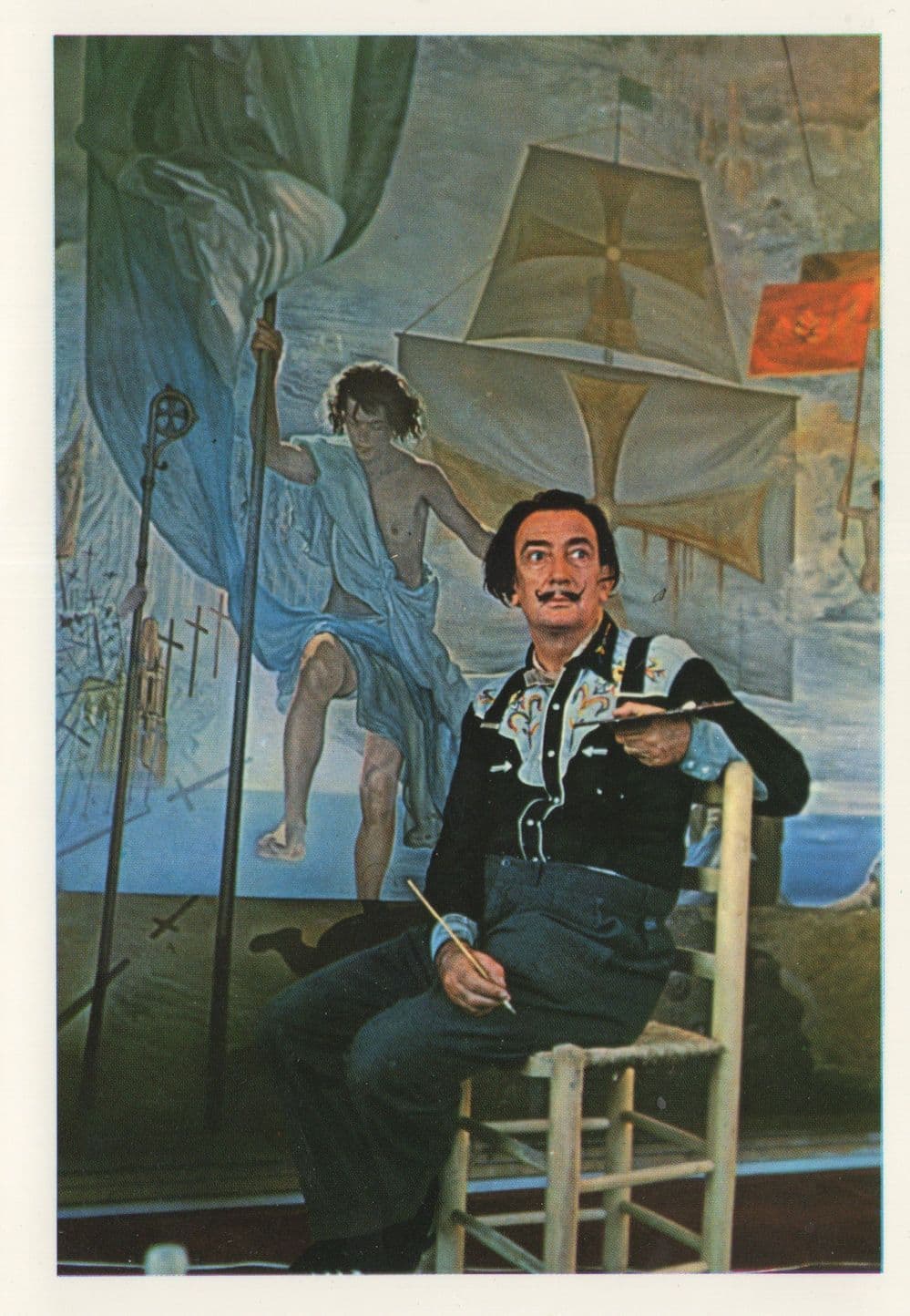 El Somni De Cristofel Colon Ship Captain Painting Postcard