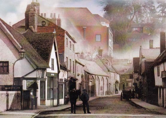 Elderly Men Chatting at Bridge Street Hitchin Hertfordshire Postcard