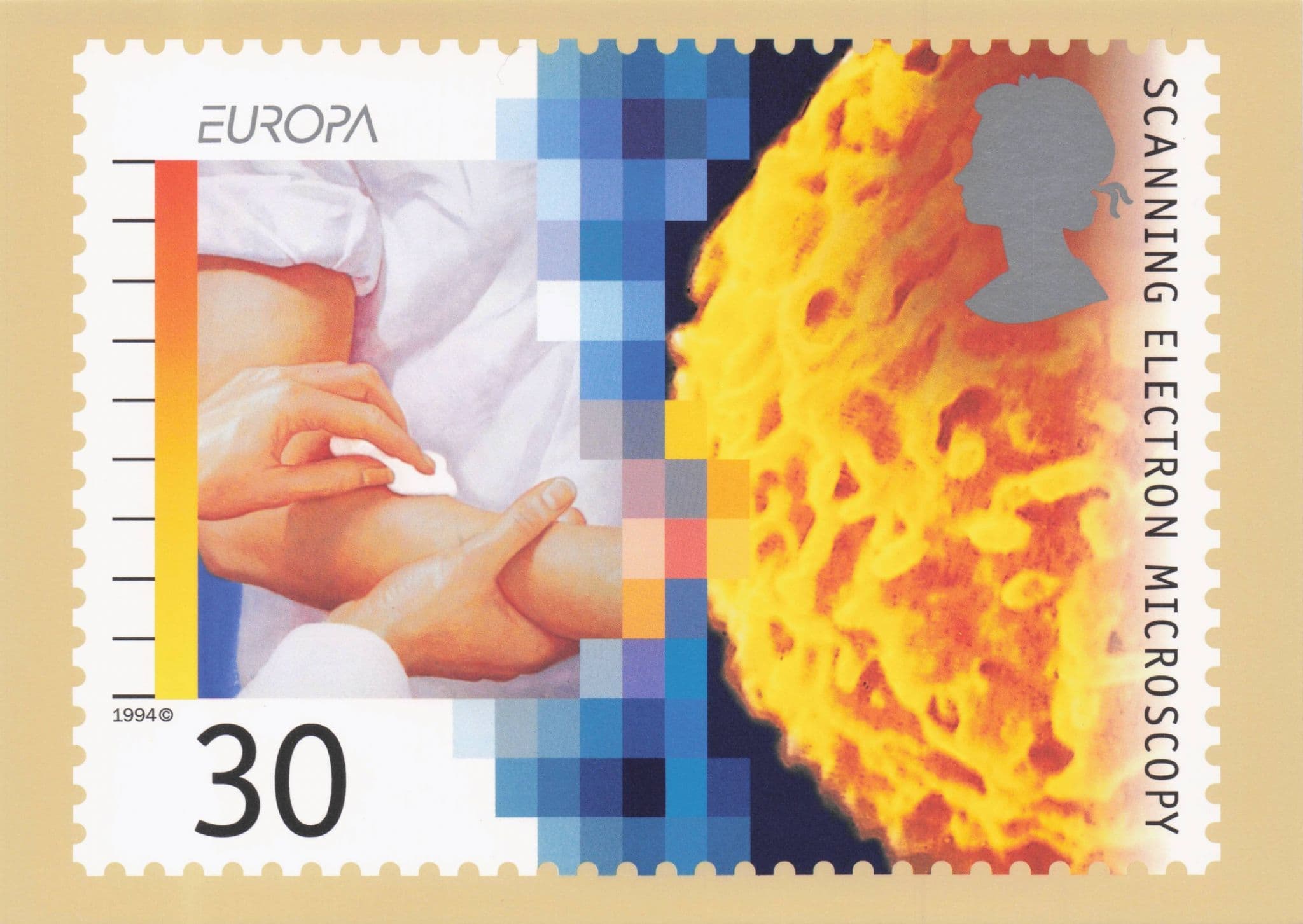 Electron Microscope Microscopy Specimen Scanning Machine Postcard