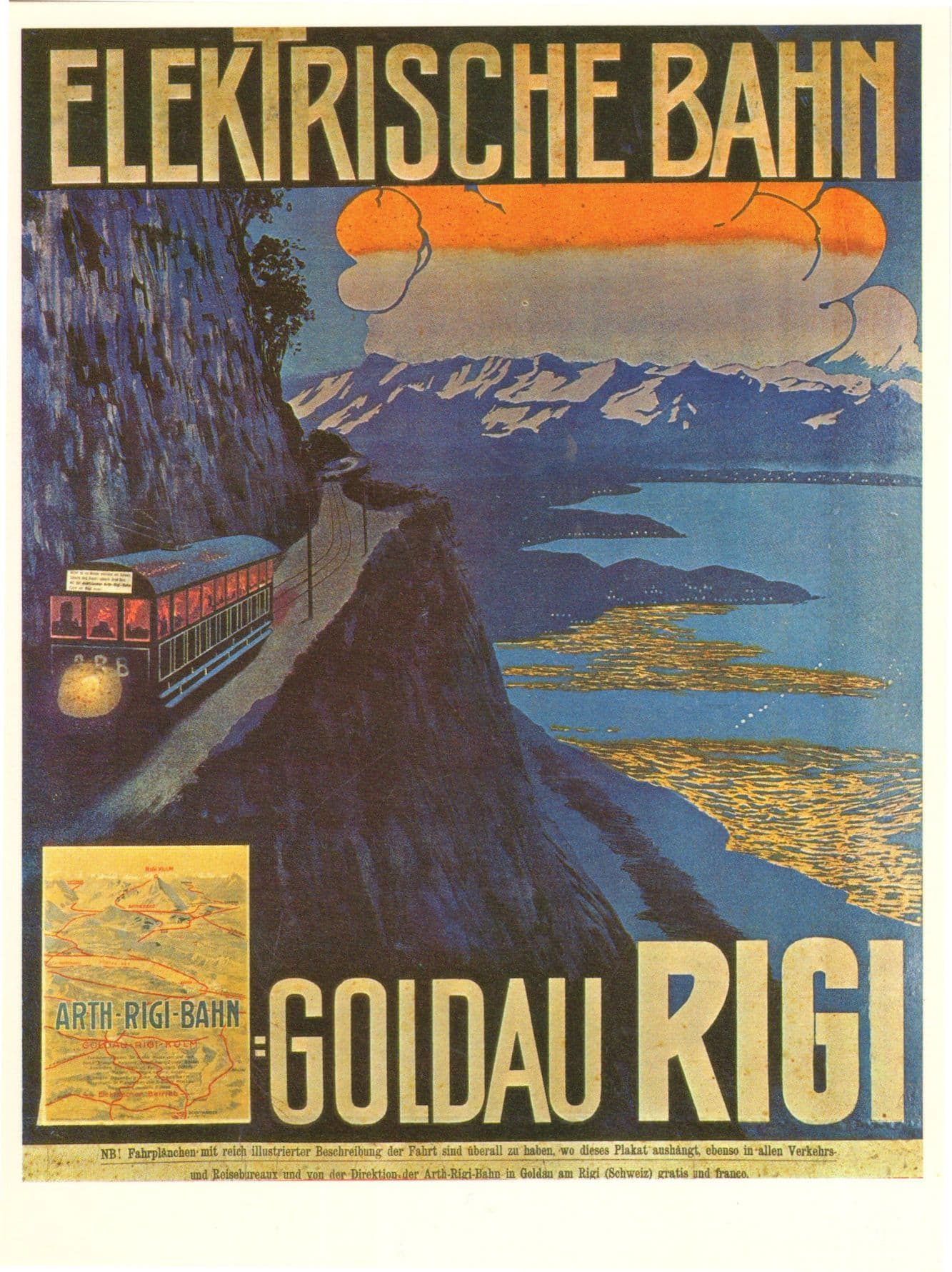 Elektrische Bahn Goldau Rigi Rare Switzerland Mountain Train Postcard