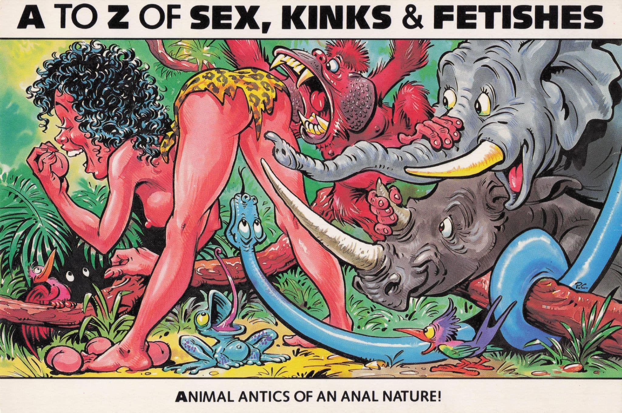 Elephant Trunk Animal Bad Risque Comic A to Z of Sex Postcard