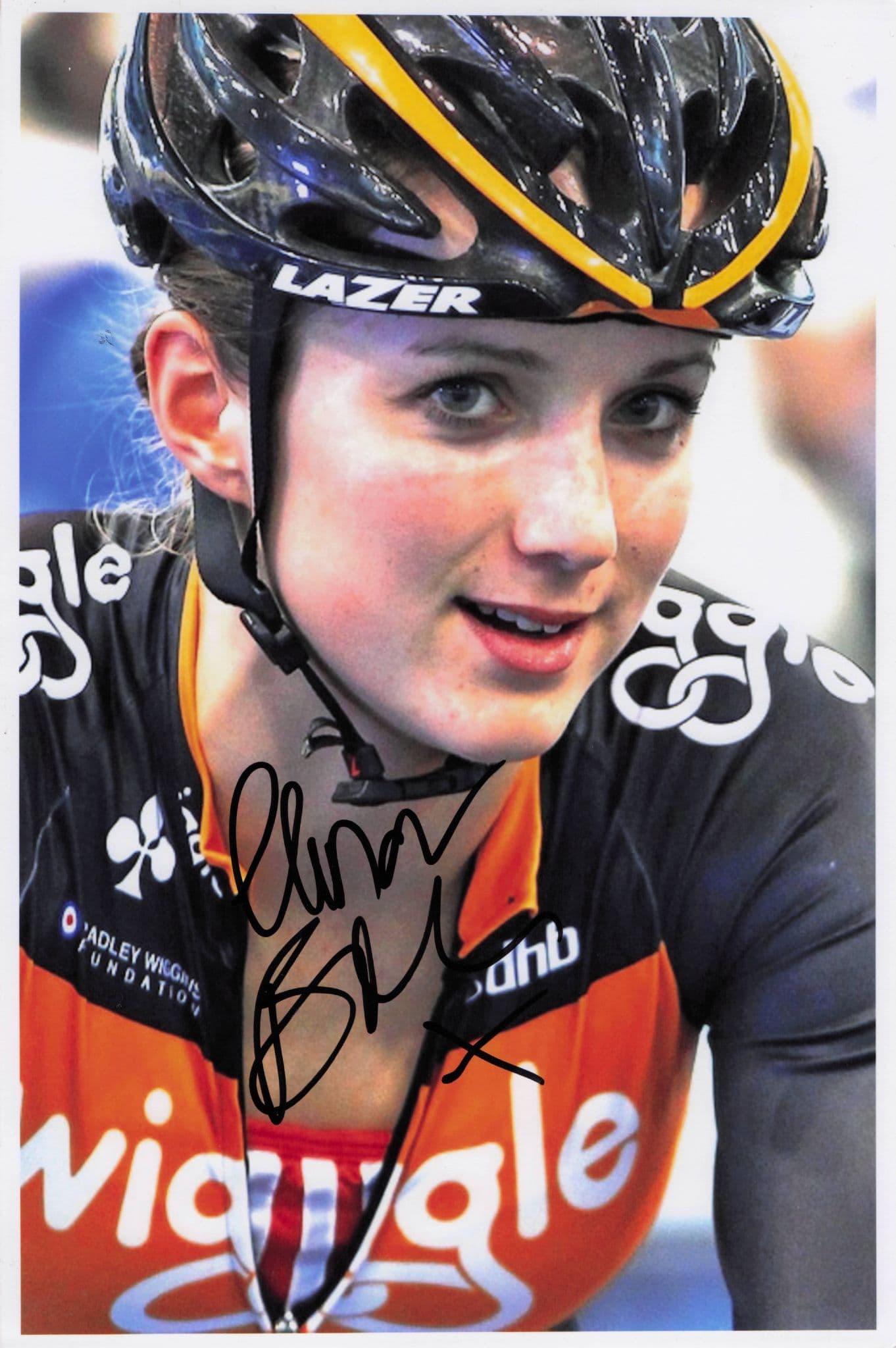 Elinor Barker In 2013 Team Wiggle GB British Cyclist 12x8 Hand Signed Photo