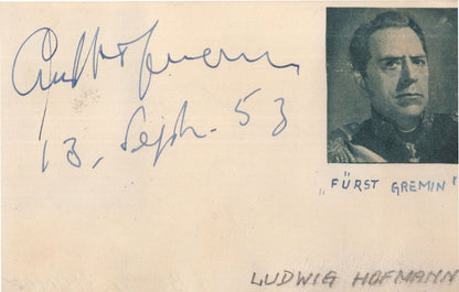 Elisabeth Hongen Ludwig Hoffmann German Opera Hand Signed Autograph