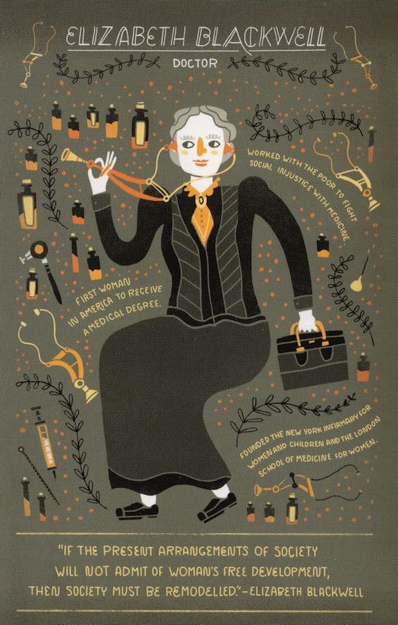 Elizabeth Blackwell British Physician Scientist Victorian Doctor Postcard