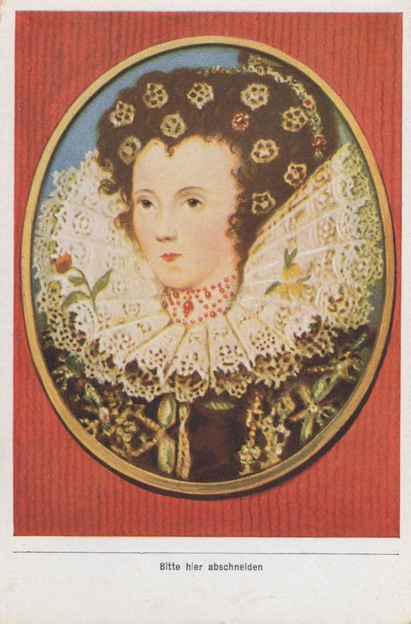 Elizabeth I Queen Of England Ireland Painting Old Cigarette Card