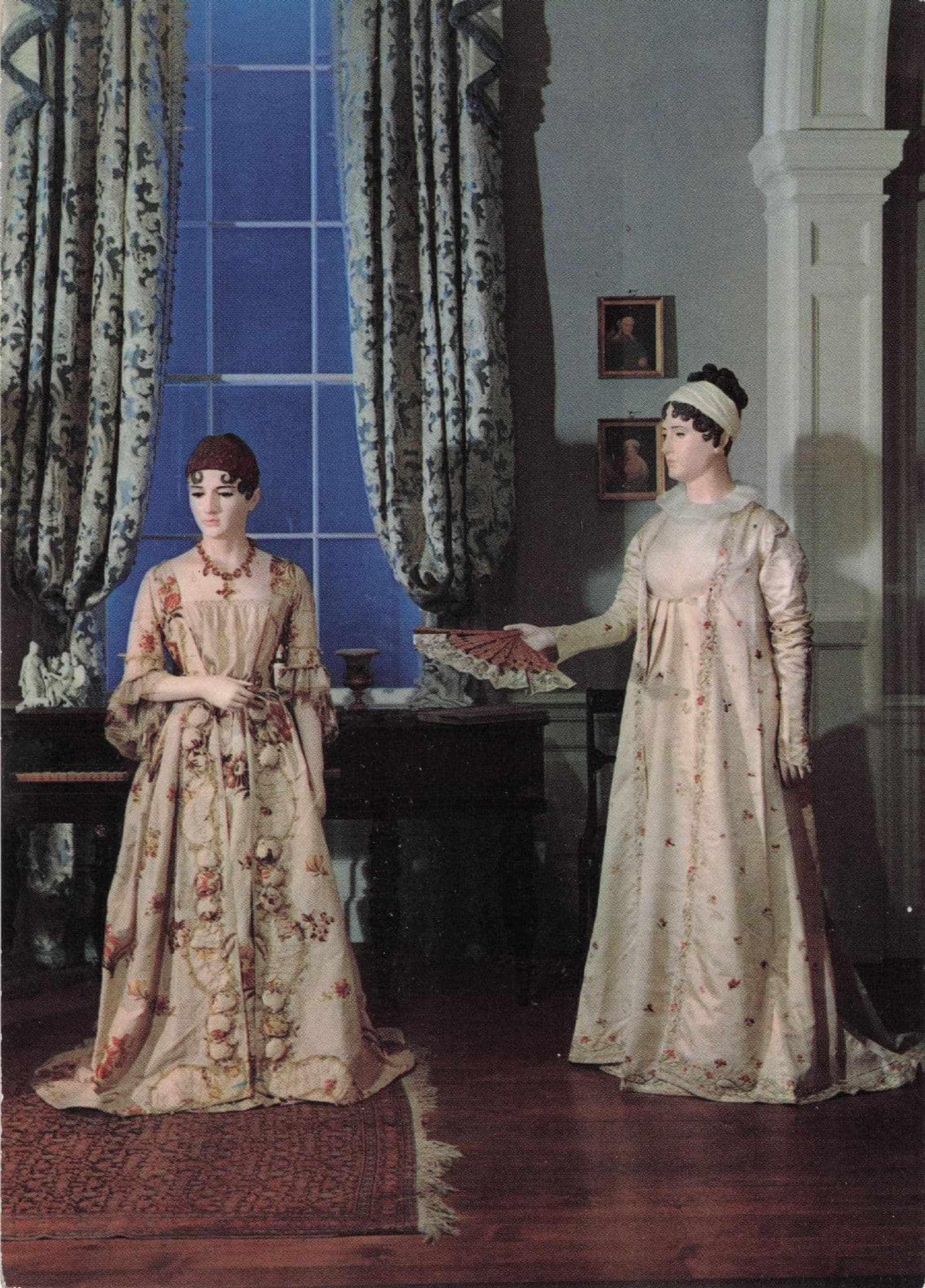 Elizabeth Monroe Dolley Madison Satin Victorian Dress Fashion Postcard