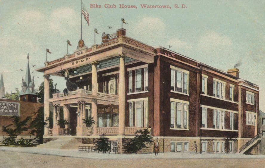 Elks Club House Watertown USA Old Postcard