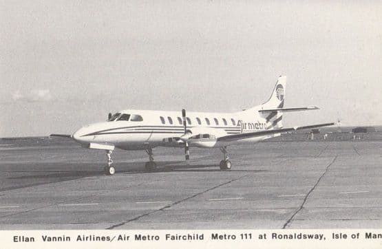 Ellan Vannin Airlines Air Metro Fairchild Aircraft at Isle Of Man Postcard