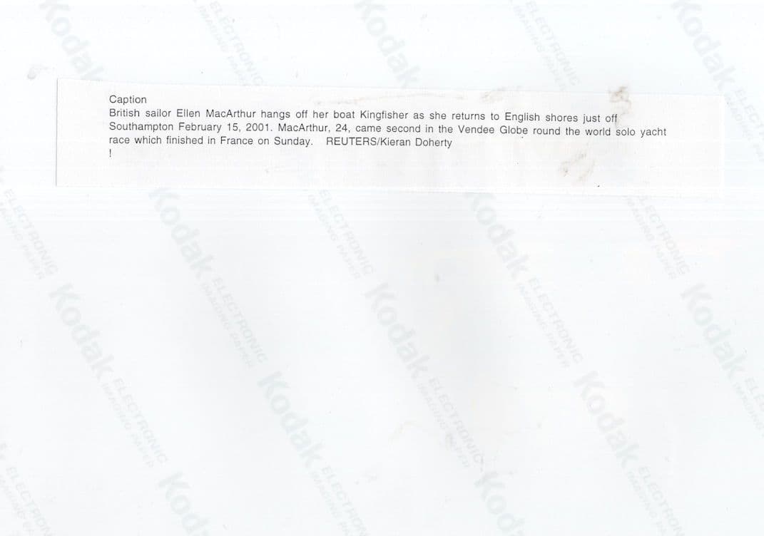 Ellen MacArthur French Yacht Race Kingfisher Reuters 12x8 Hand Signed Press Photo