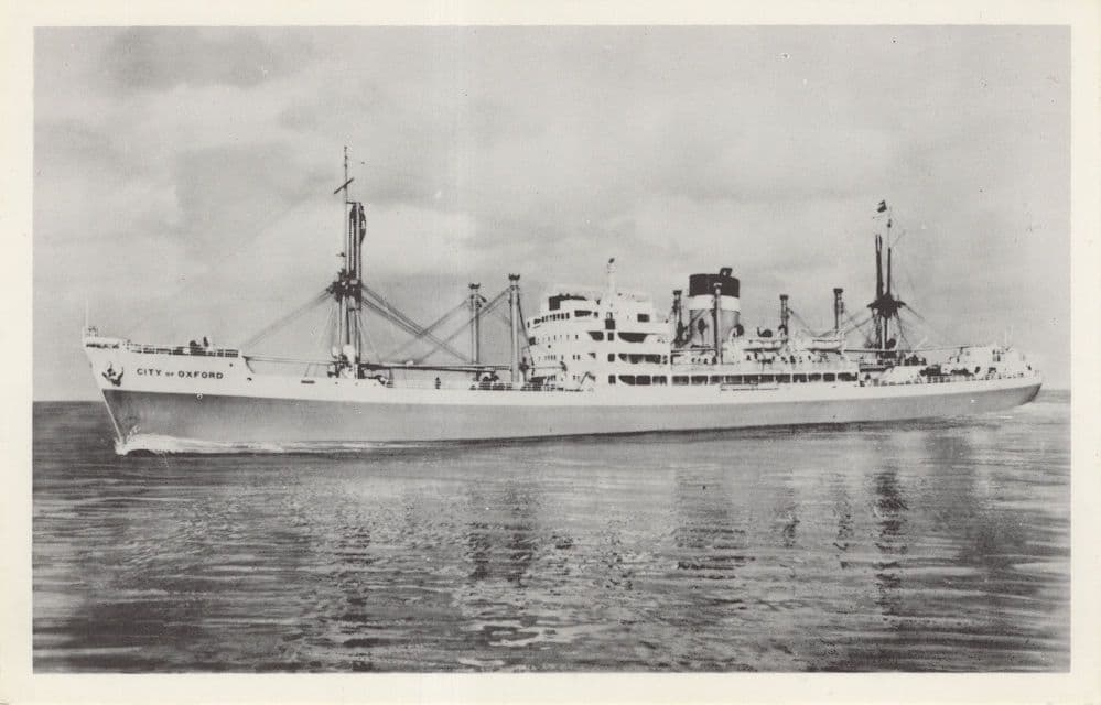 Ellerman Lines City Of Oxford Ship Postcard