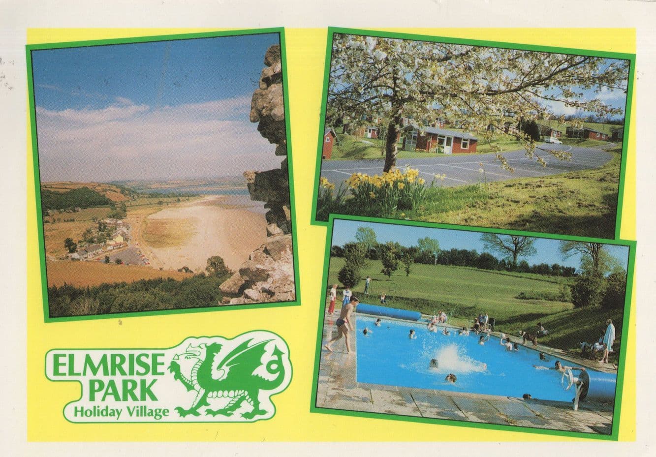 Elmrise Park Holiday Village Llangain Dyfed Swimming Pool Welsh Postcard