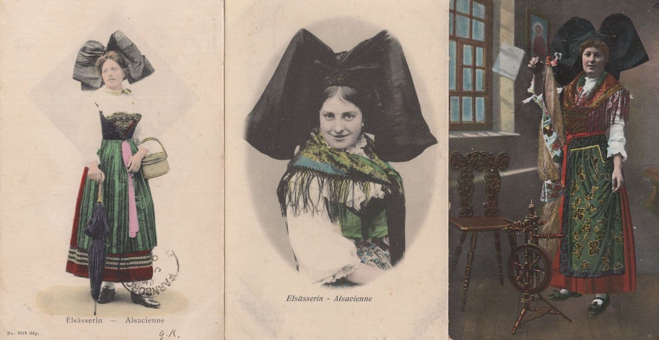 Elsasserin Alscaienne German 3x Old Fashion Costume Postcard s