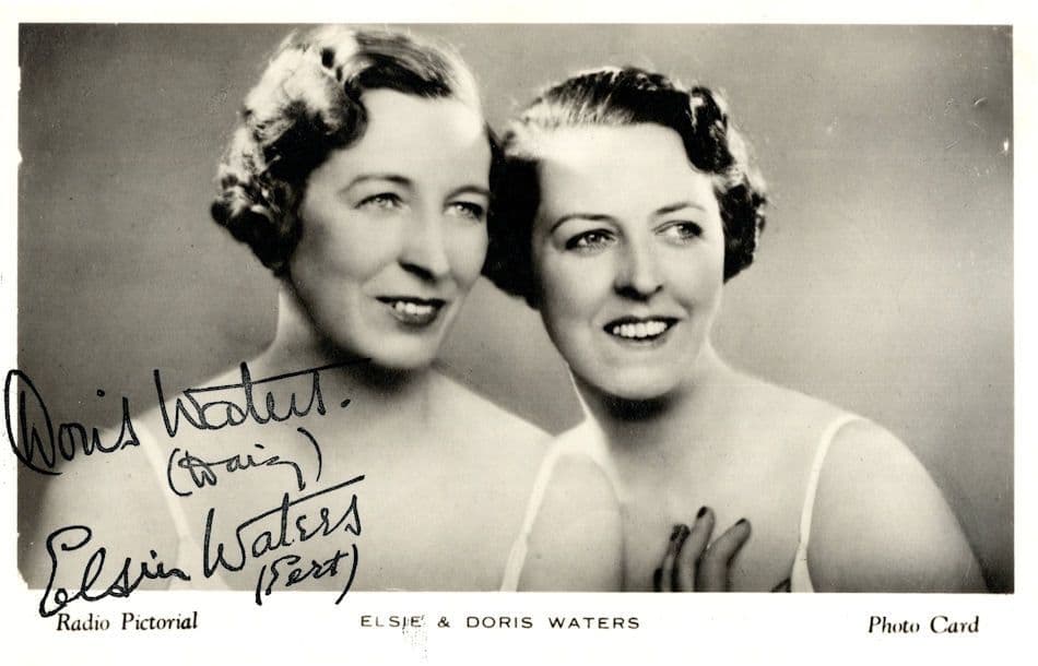 Elsie & Doris Waters Antique Hand Signed Photo