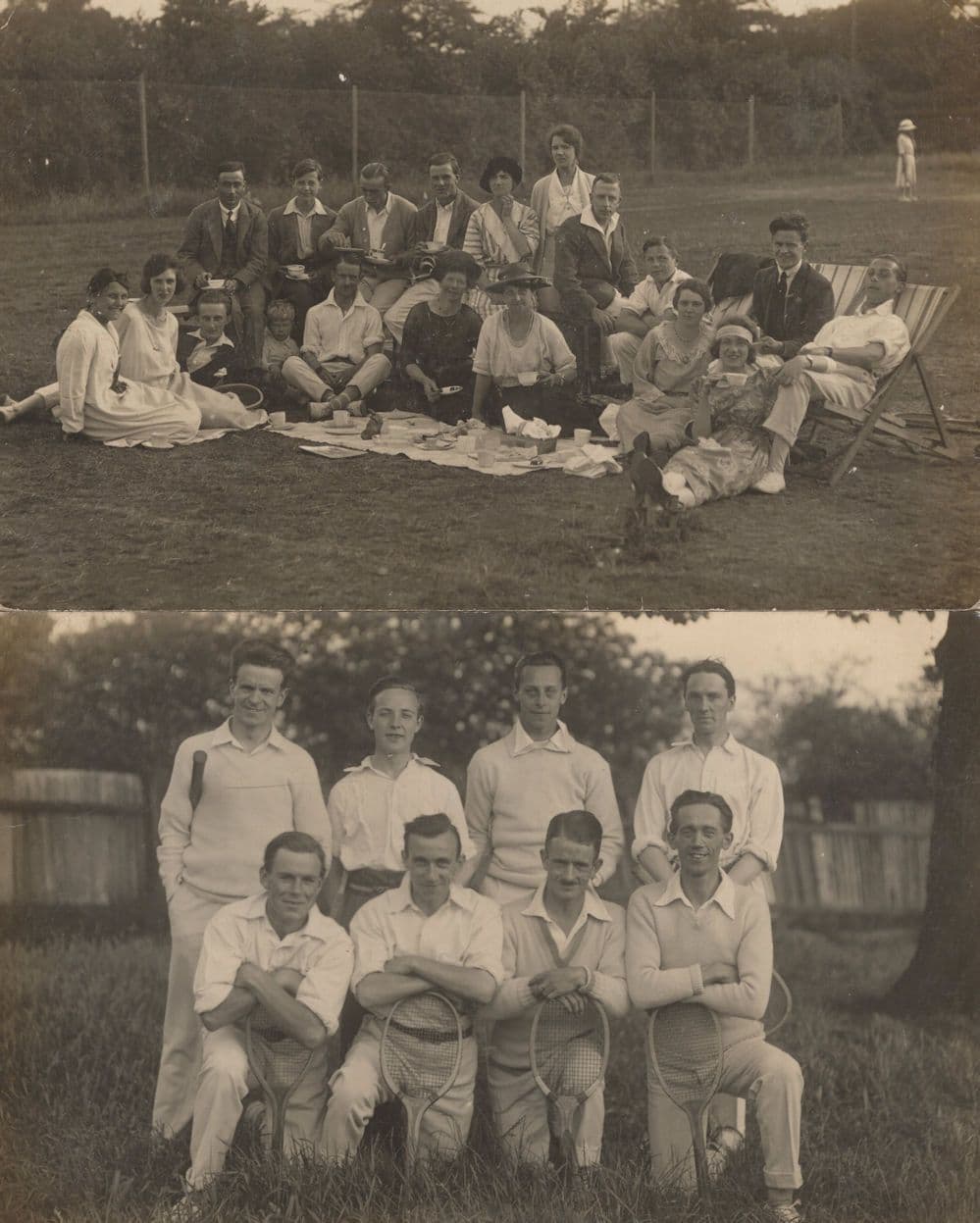 Elthorne Tennis Club West London Antique 1922 RPC 2x Postcard