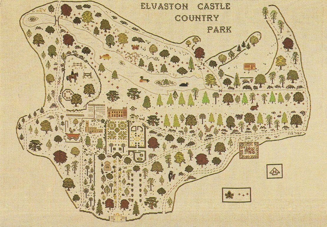 Elvaston Castle Country Park Derby 1980s Map Postcard