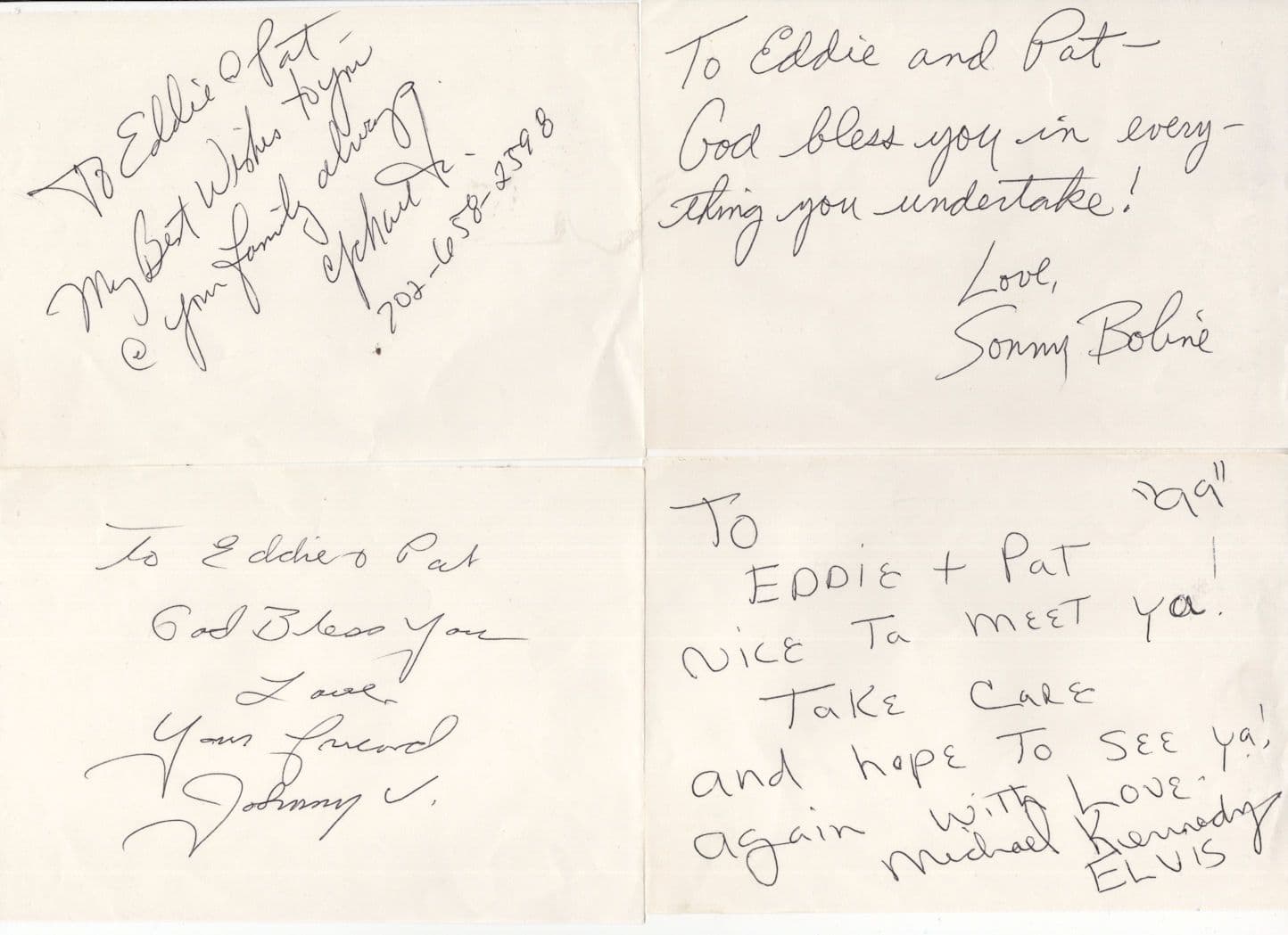 Elvis Presley 4x Famous Fandom Impersonators Autograph s