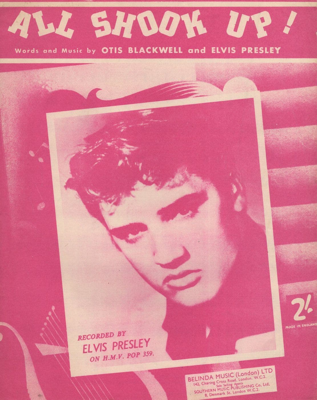Elvis Presley All Shook Up First Edition UK Sheet Music