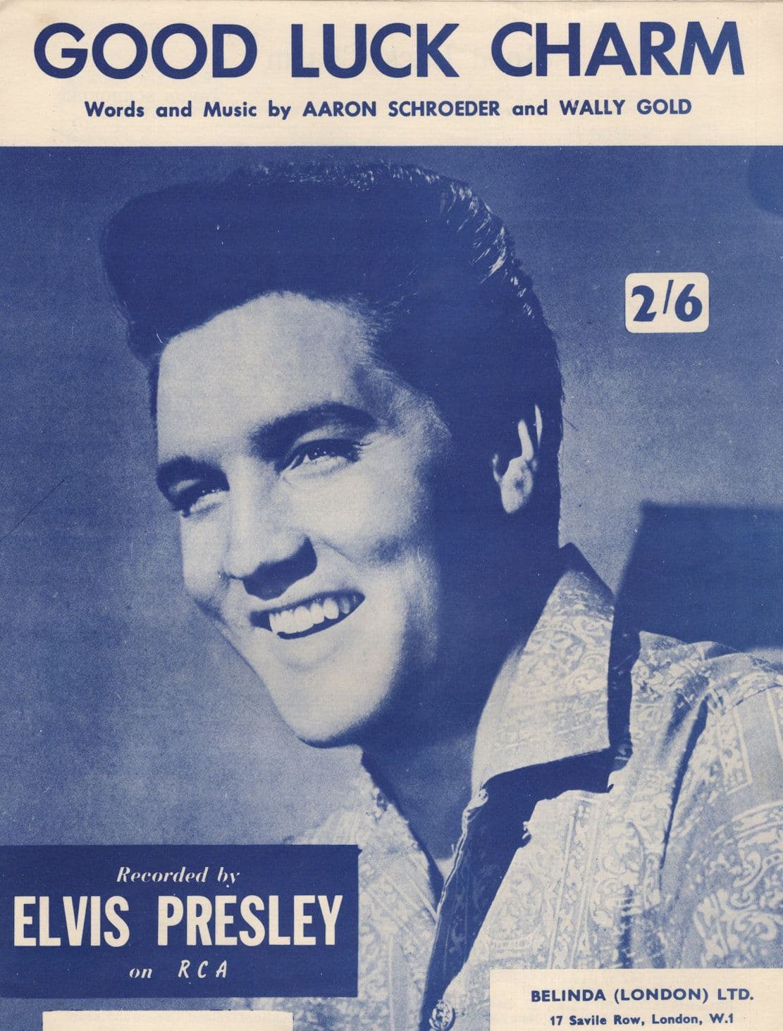 Elvis Presley Good Luck Charm EX UK 1st Edn Sheet Music