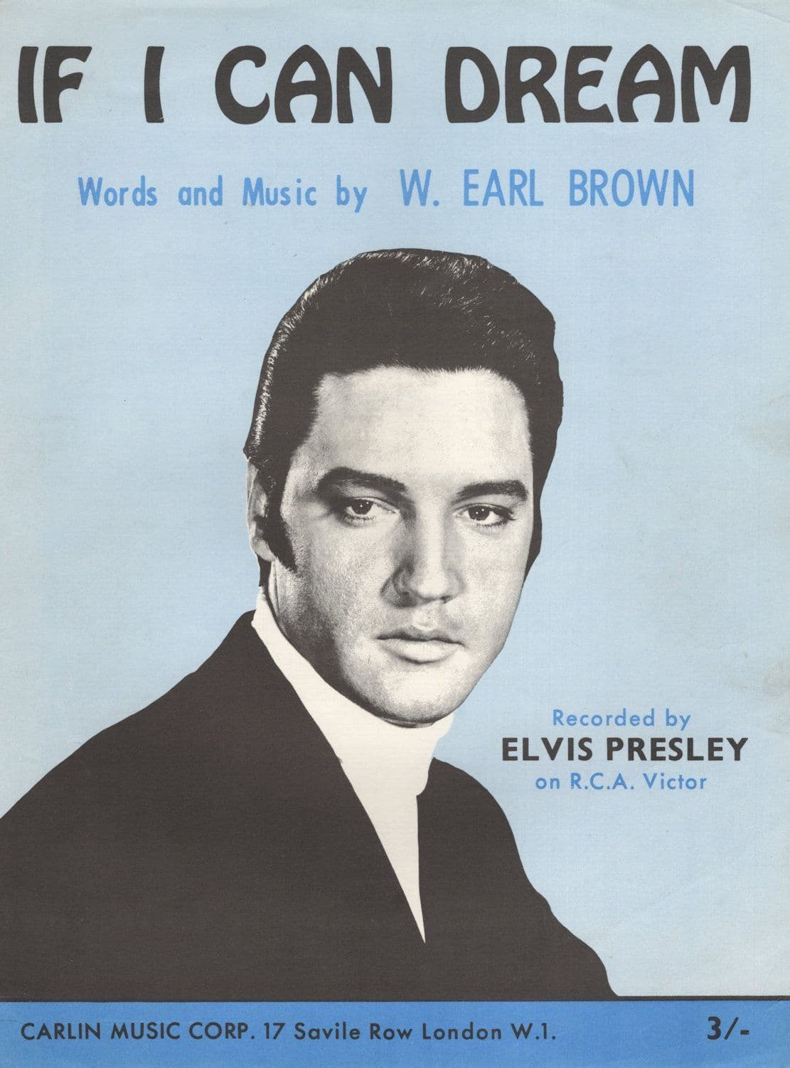 Elvis Presley If I Can Dream RARE Carlin 1st Edn UK Sheet Music