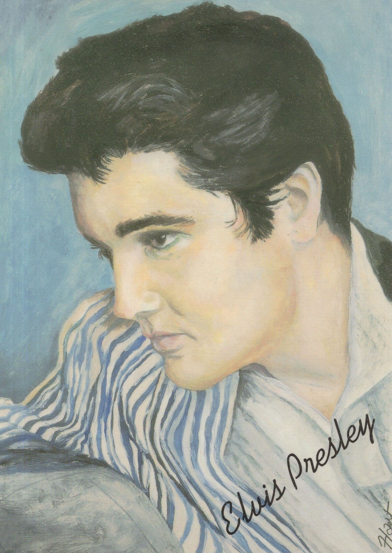 Elvis Presley Love Me Tender Film Rare Jane Hart Painting Postcard
