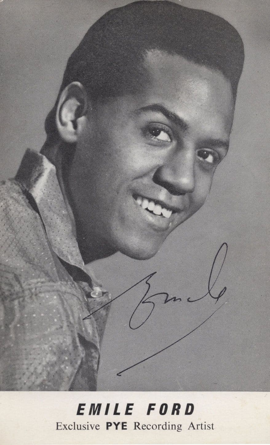 Emile Ford Original Pye Records Autographed Vintage Signed Photo