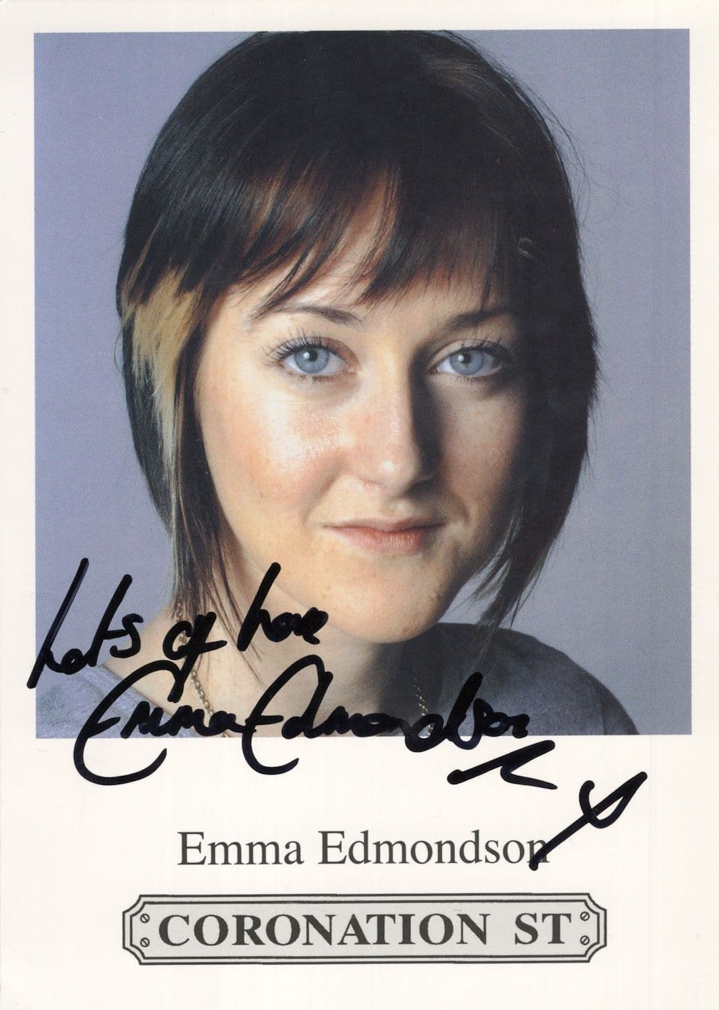 Emma Edmondson Coronation Street Hand Signed Cast Card Photo
