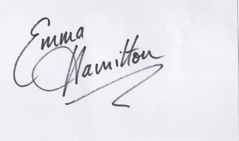 Emma Hamilton The Tudors Mr Selfridge Fearless Double Hand Signed Card