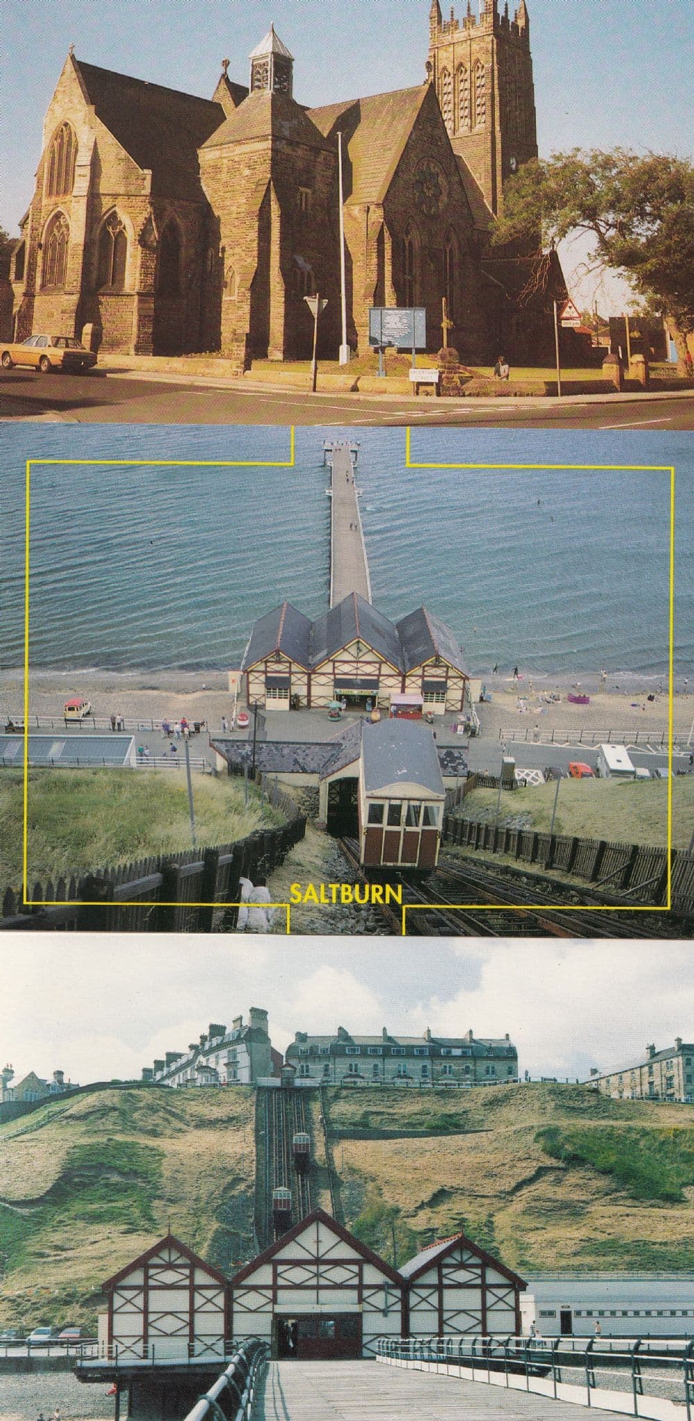 Emmanuel Church Saltburn Tramway 3x Postcard s