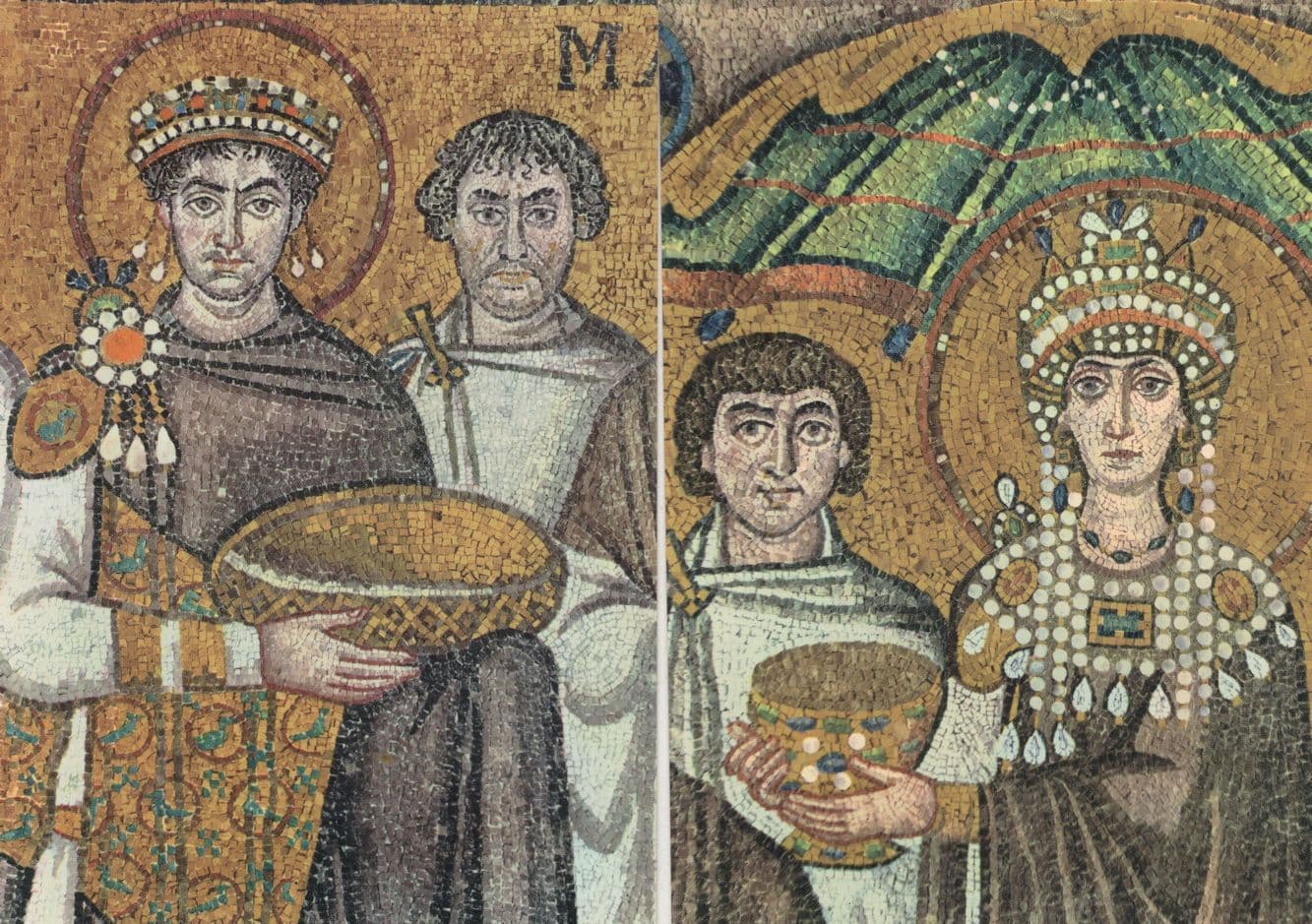 Emperor Justinian Theodora 2x Italian Ravenna St Vitale Temple Postcard s