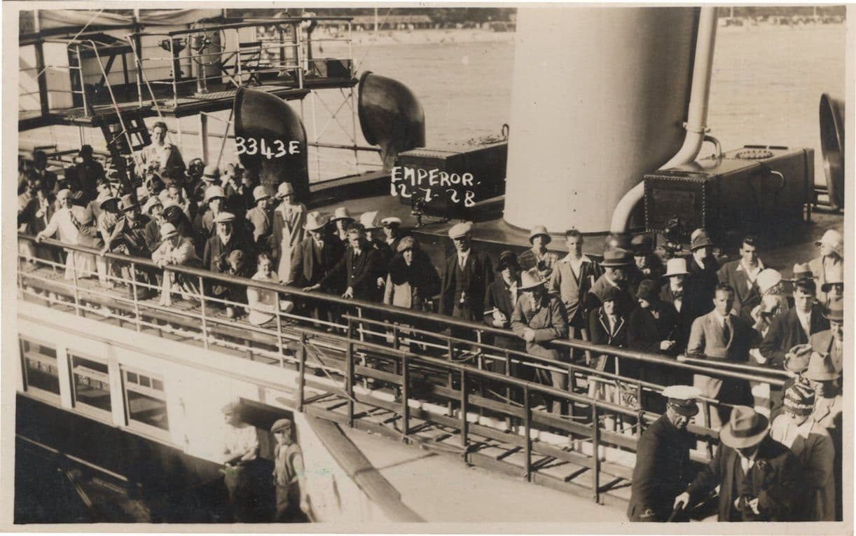 Emperor Of India Ship Setting Sail Passengers Real Photo 1948 Postcard