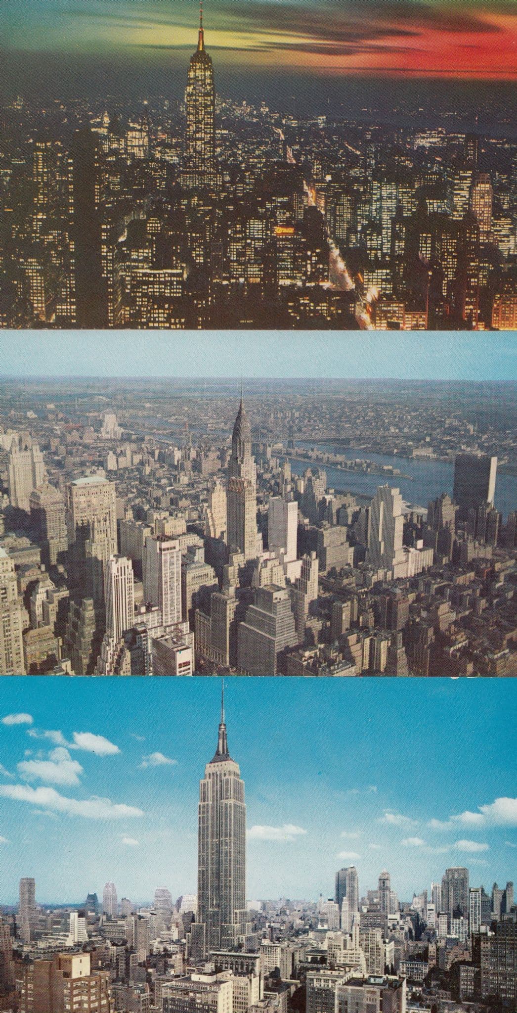 Empire State Building New York incl Night 3x 1960s Postcard s