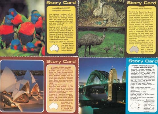 Emu Sydney Opera House Bridge Rainbow Lorikeet 4x Australia Story Postcard s