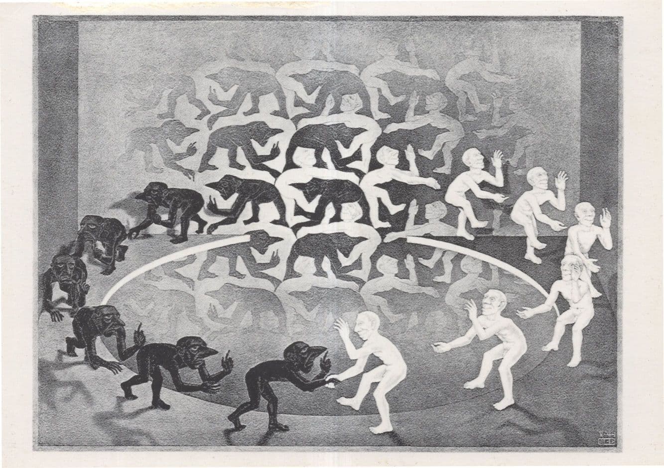 Encounter WW2 MC Escher Dutch Artist Painting Postcard